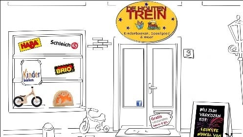 Illustratie van de winkel van De Houten Trein
