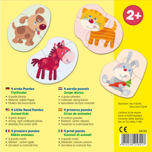 Haba puzzel [2 jaar +] 4 Eerste puzzels Jonge dieren - 306183 - De Haba puzzel winkel