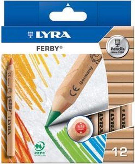 Lyra kleurpotloden driehoek, 12 verschillende kleuren in kartonnen verpakking
