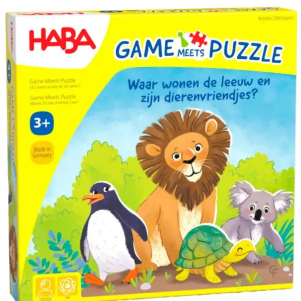 Haba spel [3 jaar +] Waar wonen de leeuw en zijn dierenvriendjes?