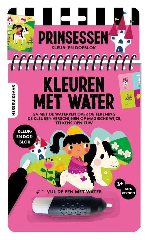 Kleuren met water - Prinsessen - Kleur- en doeblok