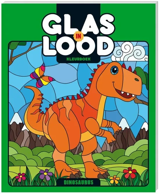 Glas in lood - Kleurboek - Dinosaurus